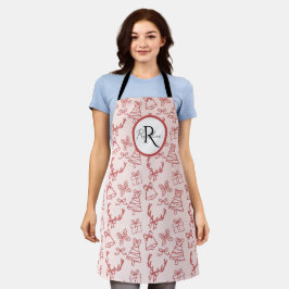 Pinkrosa-Monogramm Schürze