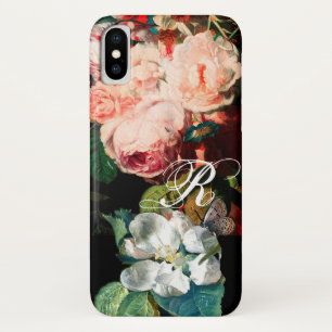 PINKROSEN, SCHALTFLÄCHE, BLUMENMONOGRAMM DER WEISS Case-Mate iPhone HÜLLE
