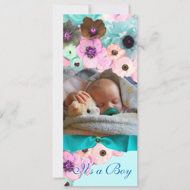 PINKROSEN UND BLUE BOUR FOTOGRAMM EINLADUNG (Vorderseite)