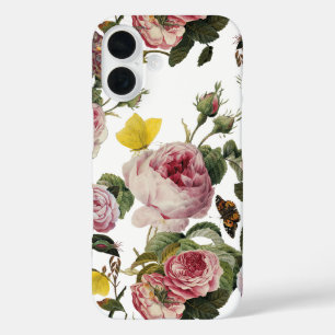 PINKROSEN UND GELBEN SCHALTFLÄDEN Weiße Blüte iPhone 16 Hülle