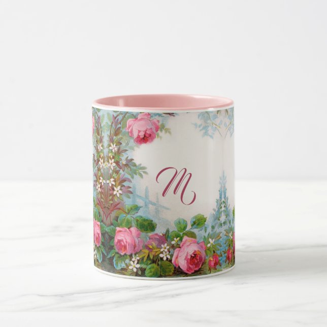 PINKROSEN UND JASMINE TASSE (Zentrum)