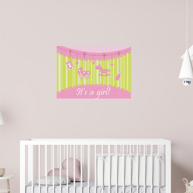 Pink's a Girl Baby Announcposter Poster (Von Creator hochgeladen)