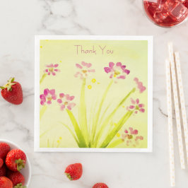 Pinks Floral Watercolor Serviette