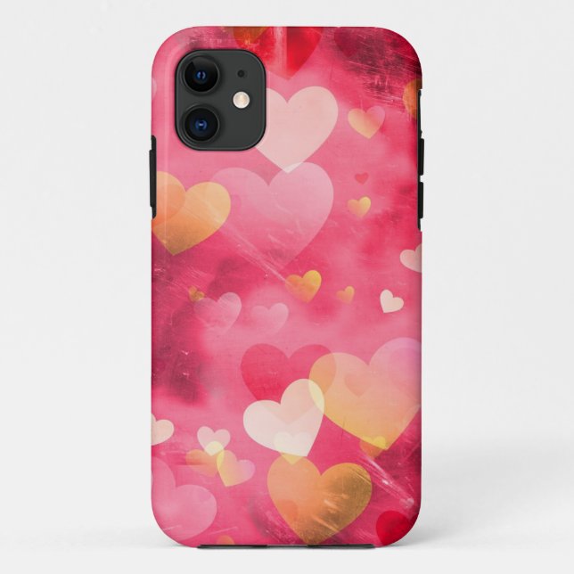 Pinks Hearts iPhone 11 Hüllen (Rückseite)