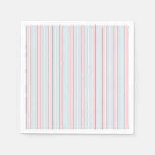 Pinks, Pastellblau, weiß, Streifen Serviette