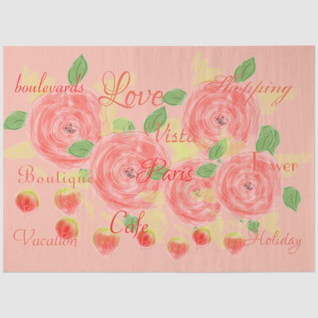 Pinks und Korallenfaltenpapier Seidenpapier (Vorderseite)