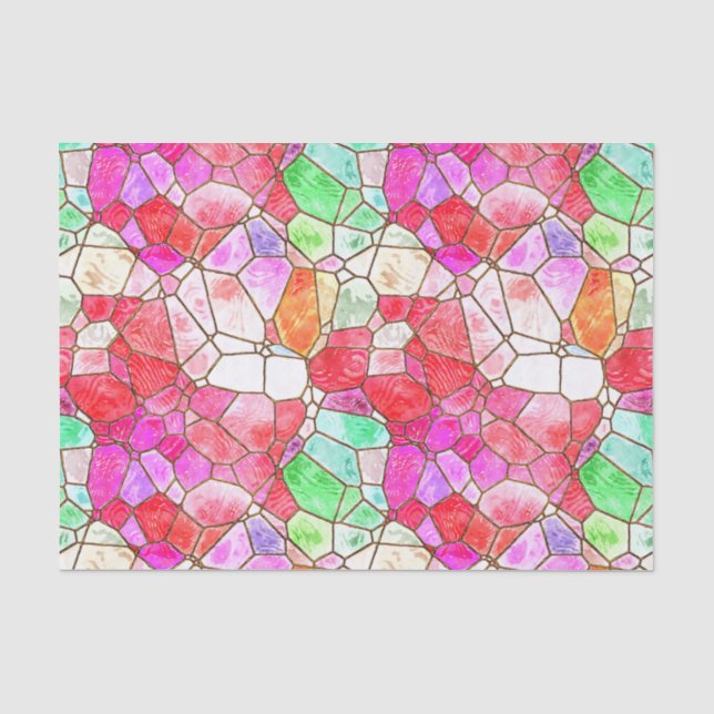 Pinks und Reds Mosaikglas-Dekoupage Seidenpapier (Vorderseite)