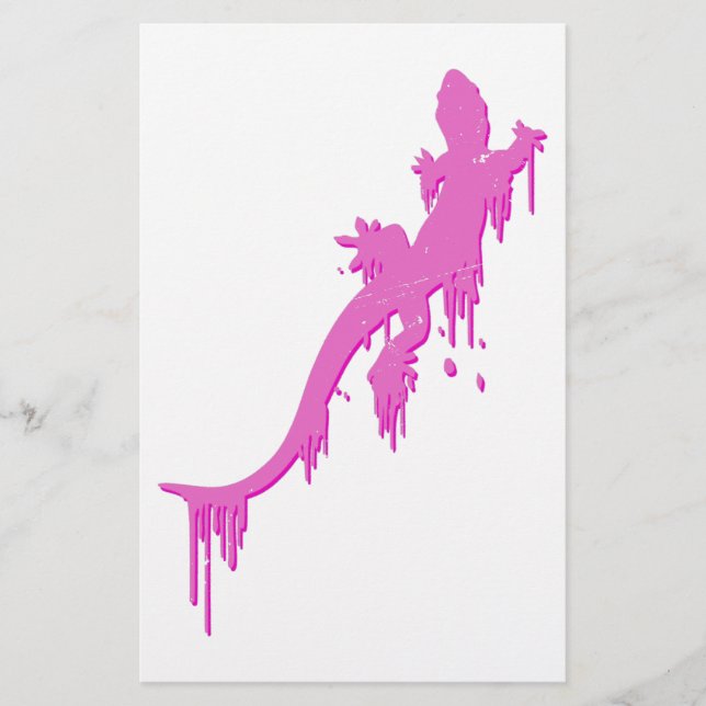 Pinksalamander mit farbenfrohen Tropfen (Vorderseite)