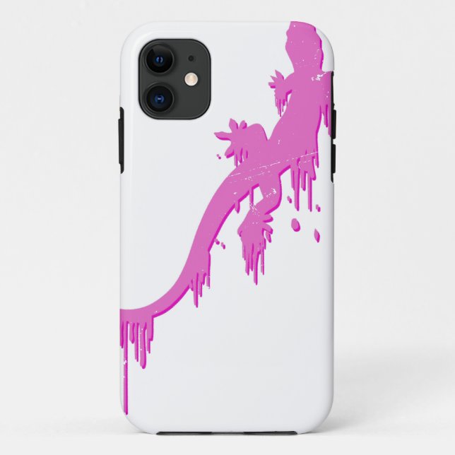Pinksalamander mit farbenfrohen Tropfen Case-Mate iPhone Hülle (Rückseite)