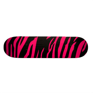 Pinkschwarzer Zebra-Druck-Tierbaut.-Skateboard Skateboard