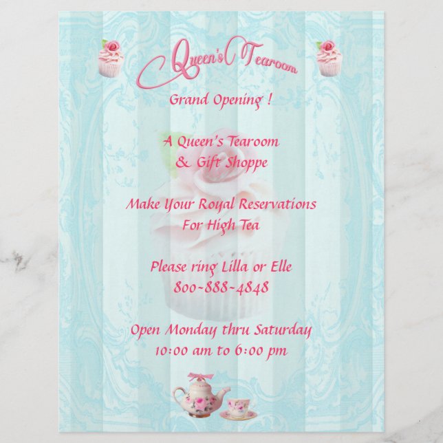 PinkTea Rose Cupcakes Flyer (Vorne)