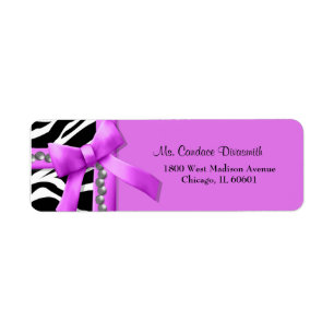 Pinkund WeißZebra Striped mit silbernen
