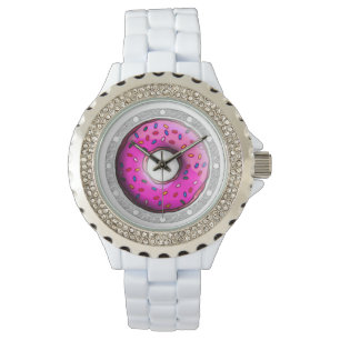 Pinky Donut mit bunten Sprinklen + Ihre Ideen Armbanduhr