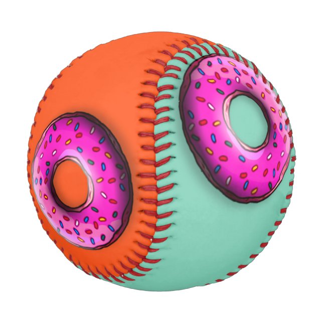 Pinky Donut mit bunten Sprinklen + Ihre Ideen Baseball (Schrägansicht)