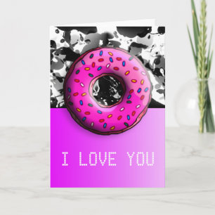 Pinky Donut mit bunten Sprinklen + Ihre Ideen Karte