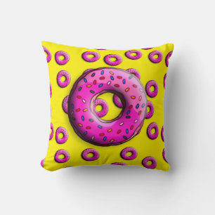 Pinky Donut mit bunten Sprinklen + Ihre Ideen Kissen