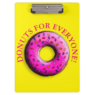 Pinky Donut mit bunten Sprinklen + Ihre Ideen Klemmbrett
