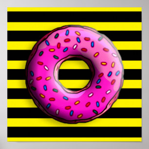 Pinky Donut mit bunten Sprinklen + Ihre Ideen Poster