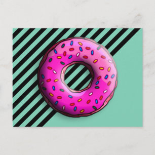 Pinky Donut mit bunten Sprinklen + Ihre Ideen Postkarte