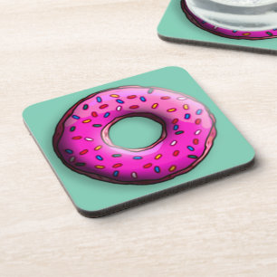 Pinky Donut mit bunten Sprinklen + Ihre Ideen Untersetzer