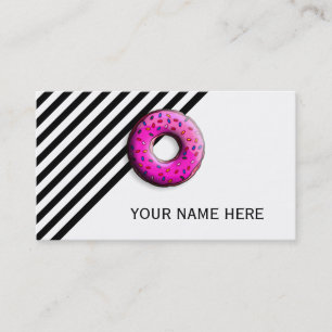 Pinky Donut mit bunten Sprinklen + Ihre Ideen Visitenkarte