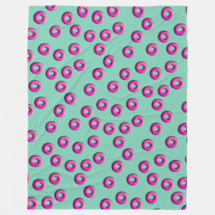 Pinky Donuts nahtloses Muster + Ihre Ideen Fleecedecke