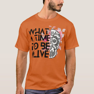 pinky Flowers And skull art was für eine Zeit zu l T-Shirt