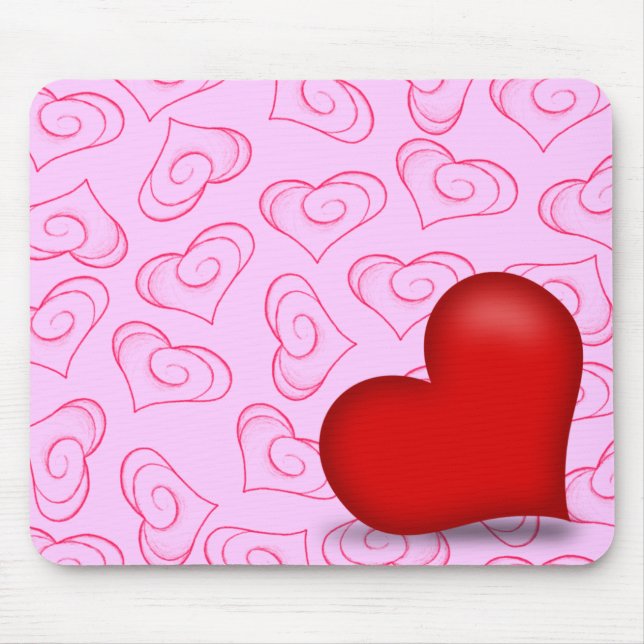 Pinky-Liebe (Solid Heart) Mousepad (Vorne)