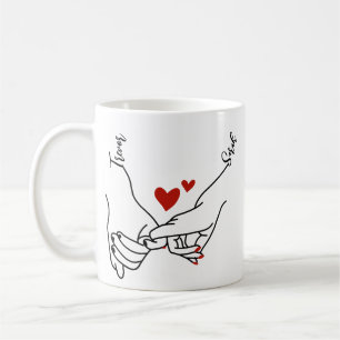 Pinky Promise Holding Hände Liebhaber Geschenk Kaffeetasse