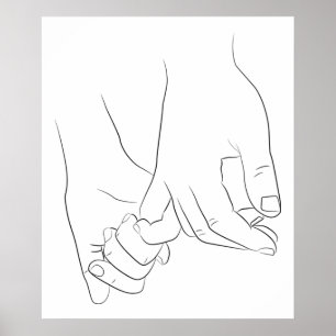 Pinky Promise Minimallinie Art Niedlich Einfache T Poster