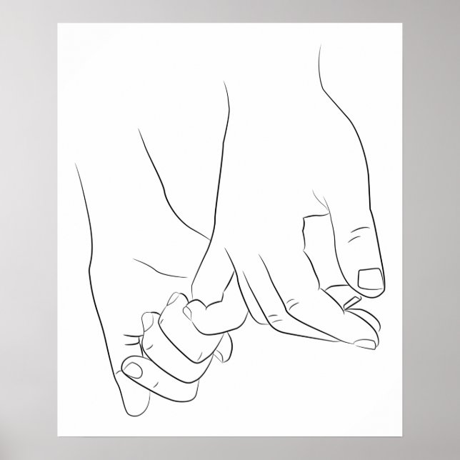 Pinky Promise Minimallinie Art Niedlich Einfache T Poster (Vorne)