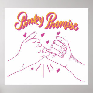 Pinky Promise mit Herzen Poster