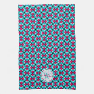 Pinky Red & Blue Pattern Geschirrtücher