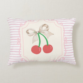 Pinky Retro Sweet Cherries mit Bogen Retro Streife Dekokissen