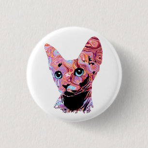 Pinky Sphynx Cat 683 Button