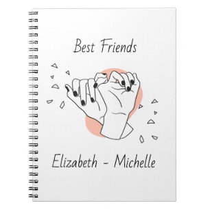 Pinky Swear mit dem Namen Personalisiert Best Frie Notizblock