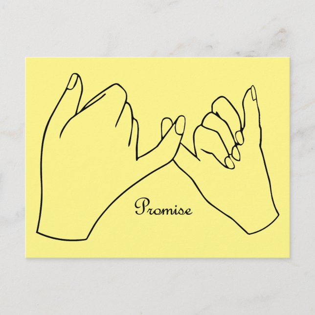 Pinky Swear Promise Einladungspostkarte (Vorderseite)