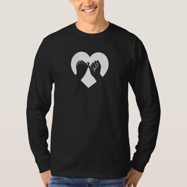 Pinky Swear Versprechen Niedliches Herz für Beste  T-Shirt (Vorderseite)