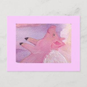 Pinky the Flying Pig - Wenn Schweine auf der Postk Postkarte