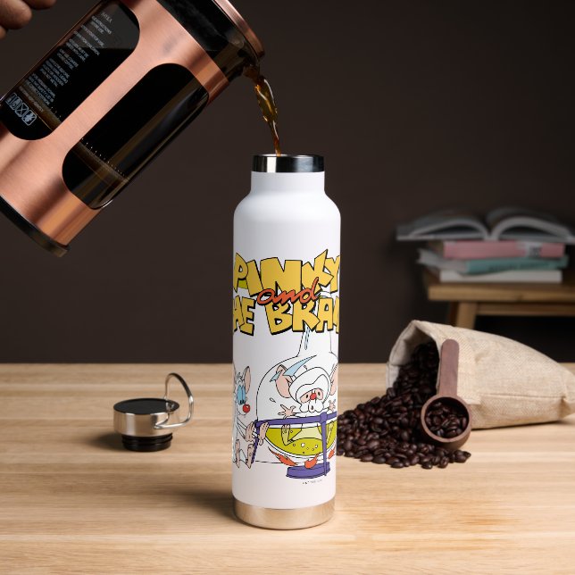 Pinky und das Gehirn | Laborforschung Trinkflasche (Kaffee)