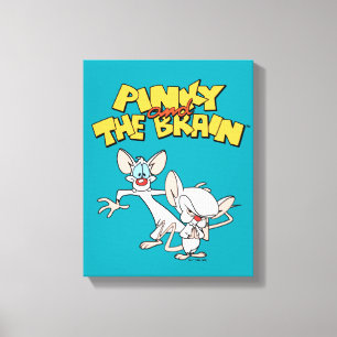 Pinky und das Gehirn Logo anzeigen Leinwanddruck