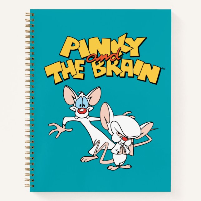 Pinky und das Gehirn | Logo anzeigen Notizbuch (Vorderseite)