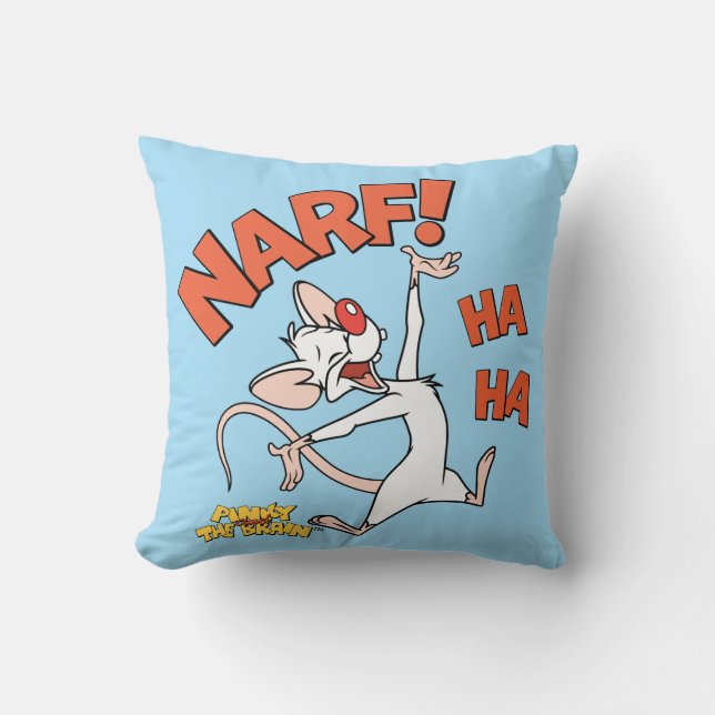 Pinky und das Gehirn | Pinky "Narf!" Kissen (Vorderseite)