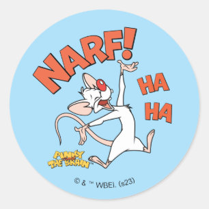 Pinky und das Gehirn Pinky "Narf!" Runder Aufkleber