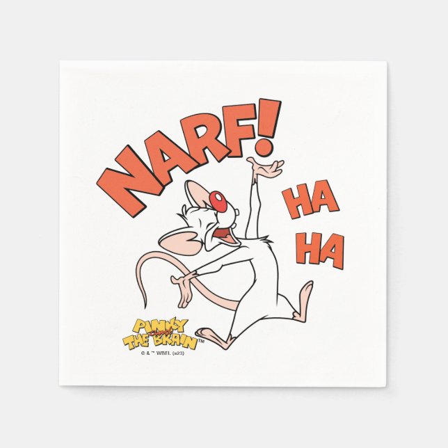 Pinky und das Gehirn | Pinky "Narf!" Serviette (Vorderseite)