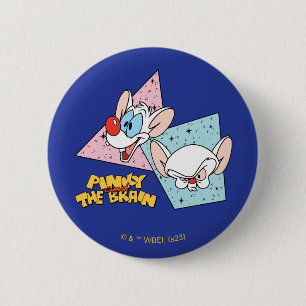 Pinky und das Gehirn   Retro-Zeichengrafiken Button