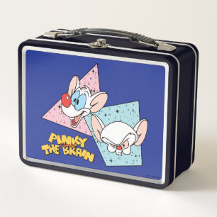 Pinky und das Gehirn   Retro-Zeichengrafiken Metall Brotdose