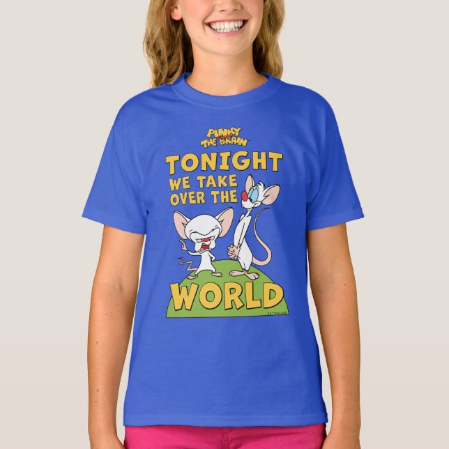 Pinky und das Gehirn | Übernehmen Sie die Welt T-Shirt (Vorderseite)