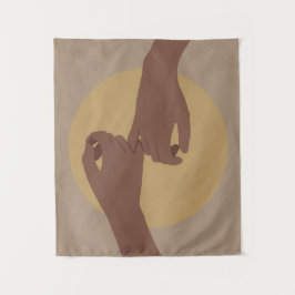 Pinky Versprechen im boho Stil, afrikanische ameri Wandteppich