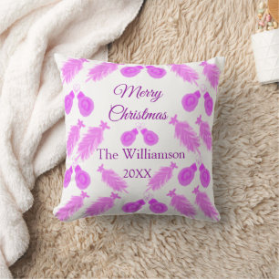 Pinky Weihnachtsretro hinzufügen Name Text Jahr Gl Kissen